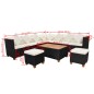 vidaXL Muebles de jardín y cojines 7 piezas ratán sintético negro