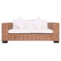 vidaXL Juego de sofás para jardín con cojines 2 piezas ratán natural vidaXL Juego de sofás para jardín con cojines 2 piezas ratán natural