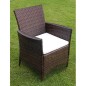 vidaXL Set comedor de jardín 5 piezas y cojines ratán sintético marrón vidaXL Set comedor de jardín 5 piezas y cojines ratán sintético marrón