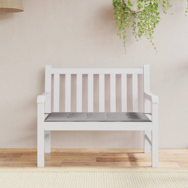 vidaXL Cojín de banco de jardín tela Oxford gris 120x50x3 cm