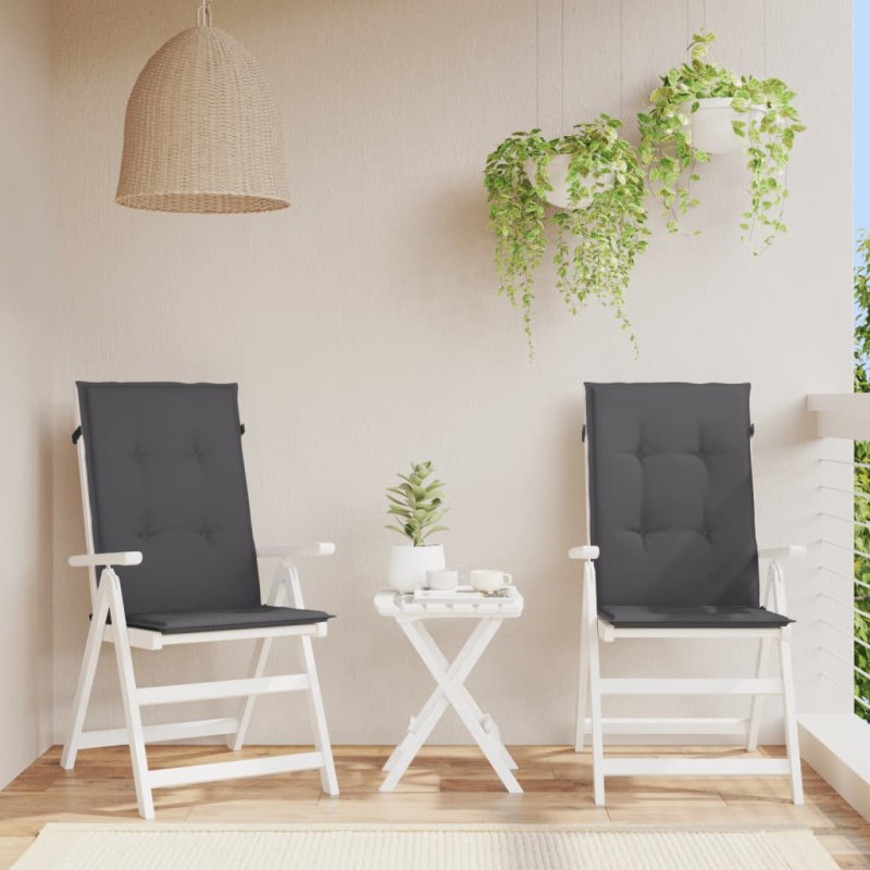 vidaXL Cojín silla de jardín respaldo alto 2 uds tela gris 120x50x3 cm vidaXL Cojín silla de jardín respaldo alto 2 uds tela gris 120x50x3 cm