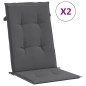 vidaXL Cojín silla de jardín respaldo alto 2 uds tela gris 120x50x3 cm vidaXL Cojín silla de jardín respaldo alto 2 uds tela gris 120x50x3 cm