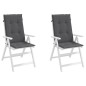 vidaXL Cojín silla de jardín respaldo alto 2 uds tela gris 120x50x3 cm vidaXL Cojín silla de jardín respaldo alto 2 uds tela gris 120x50x3 cm