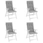 vidaXL Cojín silla de jardín respaldo alto 4 uds tela gris 120x50x3 cm vidaXL Cojín silla de jardín respaldo alto 4 uds tela gris 120x50x3 cm