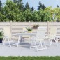 vidaXL Cojín silla de jardín respaldo alto 4 uds tela crema 120x50x3cm vidaXL Cojín silla de jardín respaldo alto 4 uds tela crema 120x50x3cm
