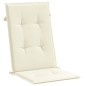 vidaXL Cojín silla de jardín respaldo alto 4 uds tela crema 120x50x3cm vidaXL Cojín silla de jardín respaldo alto 4 uds tela crema 120x50x3cm