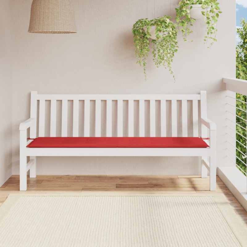 vidaXL Cojín de banco de jardín tela Oxford rojo 180x50x3 cm vidaXL Cojín de banco de jardín tela Oxford rojo 180x50x3 cm