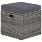 vidaXL Set de muebles de jardín 4 piezas y cojines ratán PE gris