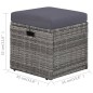 vidaXL Set de muebles de jardín 4 piezas y cojines ratán PE gris