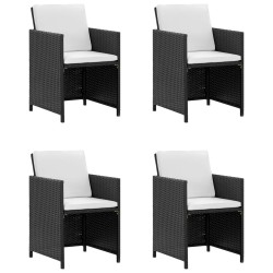vidaXL Set comedor de jardín 5 piezas y cojines ratán sintético negro