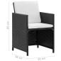 vidaXL Set comedor de jardín 5 piezas y cojines ratán sintético negro vidaXL Set comedor de jardín 5 piezas y cojines ratán sintético negro