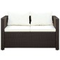 vidaXL Set muebles de jardín 3 pzas con cojines ratán sintético marrón
