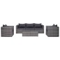 vidaXL Set de muebles de jardín y cojines 6 pzas ratán sintético gris vidaXL Set de muebles de jardín y cojines 6 pzas ratán sintético gris