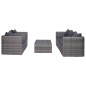 vidaXL Set de muebles de jardín y cojines 6 pzas ratán sintético gris vidaXL Set de muebles de jardín y cojines 6 pzas ratán sintético gris