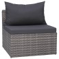 vidaXL Set de muebles de jardín y cojines 6 pzas ratán sintético gris vidaXL Set de muebles de jardín y cojines 6 pzas ratán sintético gris