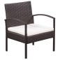 vidaXL Set muebles de jardín 5 piezas y cojines ratán sintético marrón vidaXL Set muebles de jardín 5 piezas y cojines ratán sintético marrón