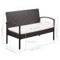 vidaXL Set muebles de jardín 5 piezas y cojines ratán sintético marrón vidaXL Set muebles de jardín 5 piezas y cojines ratán sintético marrón