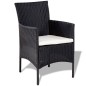 vidaXL Set de muebles de jardín 4 pzas y cojines ratán sintético negro