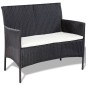 vidaXL Set de muebles de jardín 4 pzas y cojines ratán sintético negro