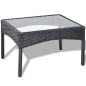 vidaXL Set de muebles de jardín 4 pzas y cojines ratán sintético negro