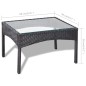 vidaXL Set de muebles de jardín 4 pzas y cojines ratán sintético negro