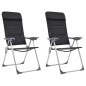 vidaXL Sillas de camping de aluminio 2 unidades negras 58x69x111 cm vidaXL Sillas de camping de aluminio 2 unidades negras 58x69x111 cm