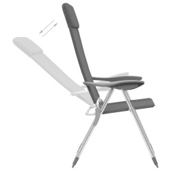 vidaXL Sillas de camping plegables 4 unidades aluminio gris