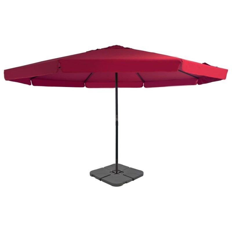 vidaXL Sombrilla de jardín con base portátil rojo vidaXL Sombrilla de jardín con base portátil rojo