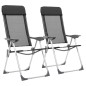 vidaXL Sillas de camping plegables de aluminio 2 unidades negro vidaXL Sillas de camping plegables de aluminio 2 unidades negro