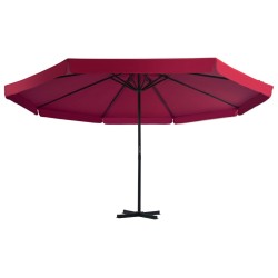 vidaXL Sombrilla de jardín con base portátil rojo