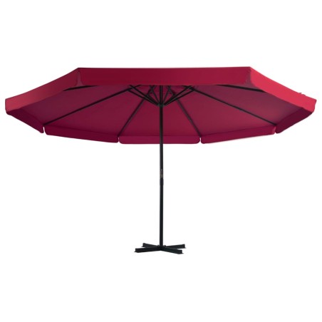 vidaXL Sombrilla de jardín con base portátil rojo