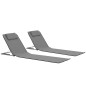vidaXL Estera de playa plegable 2 unidades acero y tela gris vidaXL Estera de playa plegable 2 unidades acero y tela gris
