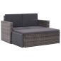vidaXL Set de muebles de jardín 2 pzas y cojines ratán sintético gris vidaXL Set de muebles de jardín 2 pzas y cojines ratán sintético gris