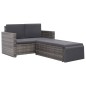 vidaXL Set de muebles de jardín 2 pzas y cojines ratán sintético gris vidaXL Set de muebles de jardín 2 pzas y cojines ratán sintético gris
