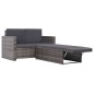 vidaXL Set de muebles de jardín 2 pzas y cojines ratán sintético gris vidaXL Set de muebles de jardín 2 pzas y cojines ratán sintético gris
