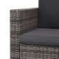 vidaXL Set de muebles de jardín 2 pzas y cojines ratán sintético gris vidaXL Set de muebles de jardín 2 pzas y cojines ratán sintético gris
