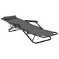 vidaXL Tumbonas plegables con reposapiés 2 unidades acero gris vidaXL Tumbonas plegables con reposapiés 2 unidades acero gris