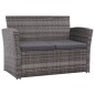 vidaXL Set de muebles de jardín 4 pzas y cojines ratán sintético gris