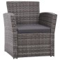 vidaXL Set de muebles de jardín 4 pzas y cojines ratán sintético gris