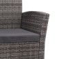 vidaXL Set de muebles de jardín 4 pzas y cojines ratán sintético gris