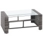 vidaXL Set de muebles de jardín 4 pzas y cojines ratán sintético gris