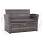 vidaXL Set de muebles de jardín 4 pzas y cojines ratán sintético gris