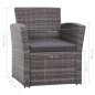 vidaXL Set de muebles de jardín 4 pzas y cojines ratán sintético gris