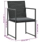 vidaXL Set comedor de jardín 5 piezas y cojines ratán sintético negro vidaXL Set comedor de jardín 5 piezas y cojines ratán sintético negro