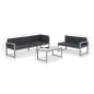vidaXL Conjunto de sofás de jardín con cojines aluminio negro 3 piezas vidaXL Conjunto de sofás de jardín con cojines aluminio negro 3 piezas