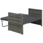 vidaXL Set de muebles de jardín 2 pzas y cojines ratán sintético gris vidaXL Set de muebles de jardín 2 pzas y cojines ratán sintético gris