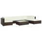 vidaXL Set muebles de jardín 8 piezas y cojines ratán sintético marrón vidaXL Set muebles de jardín 8 piezas y cojines ratán sintético marrón