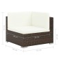 vidaXL Set muebles de jardín 8 piezas y cojines ratán sintético marrón vidaXL Set muebles de jardín 8 piezas y cojines ratán sintético marrón
