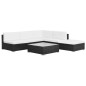 vidaXL Set muebles de jardín 6 piezas y cojines ratán sintético negro vidaXL Set muebles de jardín 6 piezas y cojines ratán sintético negro