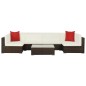 vidaXL Set muebles de jardín 7 piezas y cojines ratán sintético marrón